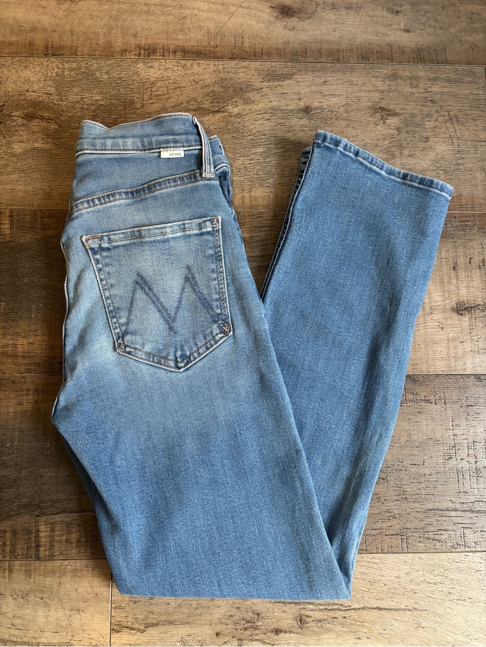 Mother Rider Ankle Jeans WomensSize 25 Blue Denim Mid RiseStretch Straight Fit
